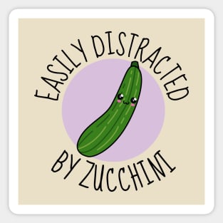 Easily Distracted By Zucchini Funny Sticker
